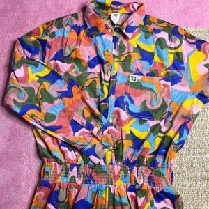 RARE Lucy and Yak 100% cotton boilersuit in Hendrix print